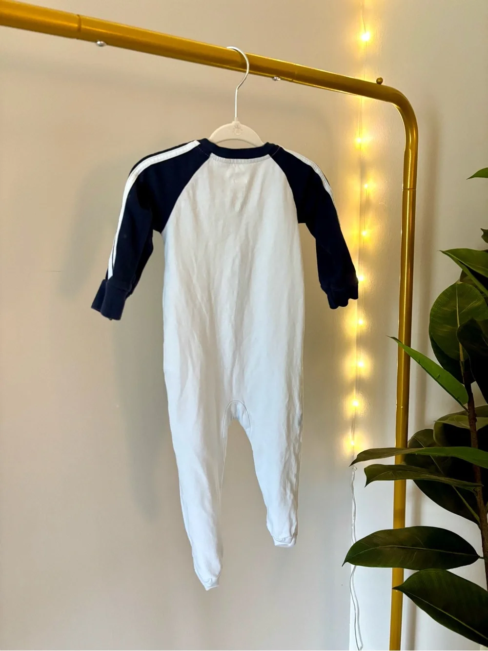 adidas Light Blue and Navy Footed One-Piece